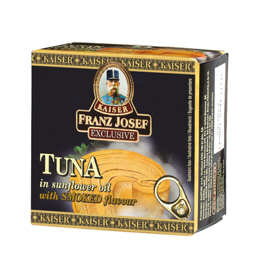 Tuna steak in sunflower oil with smoked flavour 80g